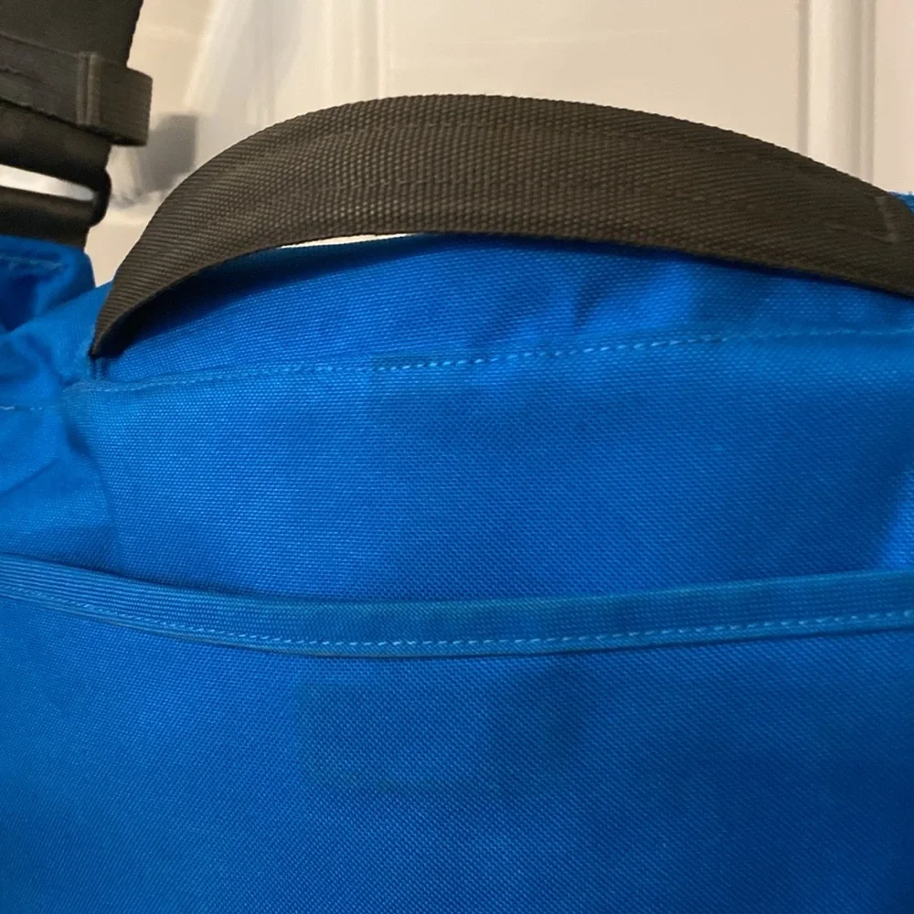 Patagonia Blue Messenger Bag with Reflective Accent